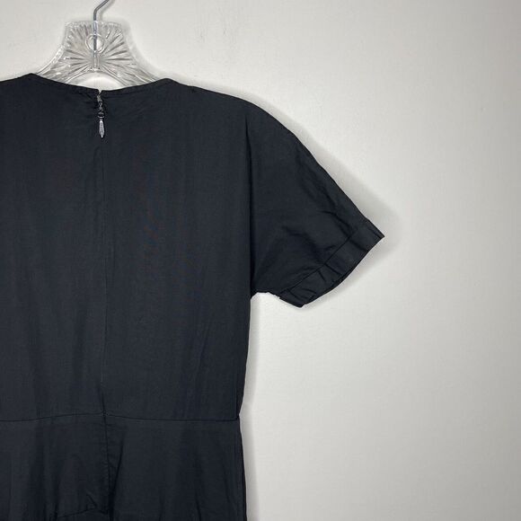 BIBHU MOHAPATRA Collective Dress Womens 0 Black Cutout Fringe Asymmetric Midi - Picture 7 of 10